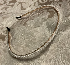 Pearl Headband Beaded Embellished Elegant Thin Gold Headband Hair Accessory