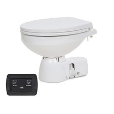 Jabsco Quiet Flush E2 Raw Water Toilet Regular Bowl - 12V Soft Close Lid 38245