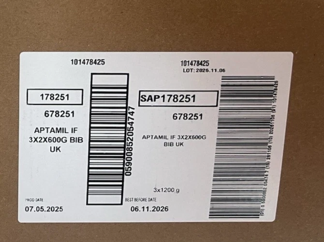 Aptamil 1 First Baby Milk Powder, From Birth, 1.2K (Pack of 3) Total 3.6kg 11/26 - Image 2 of 2