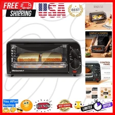 Personal Compact 2 Slice Countertop Toaster Oven with 15 Minute Timer & Adjus...