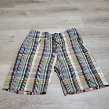 VTG Polo Ralph Lauren Shorts Madras Patchwork Plaid Men's Sz 32 Button Preppy