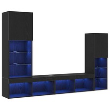 TV Wall Units 4 Piece with LED Floating TV Cabinet Engineered Wood vidaXL