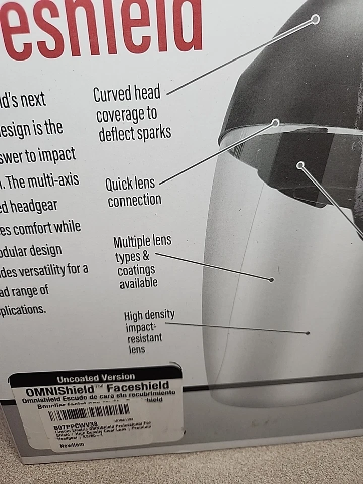 Protector facial profesional antiniebla y antiarañazos Lincoln Elec K3752-1 OMNIShield Foto 3 de 4