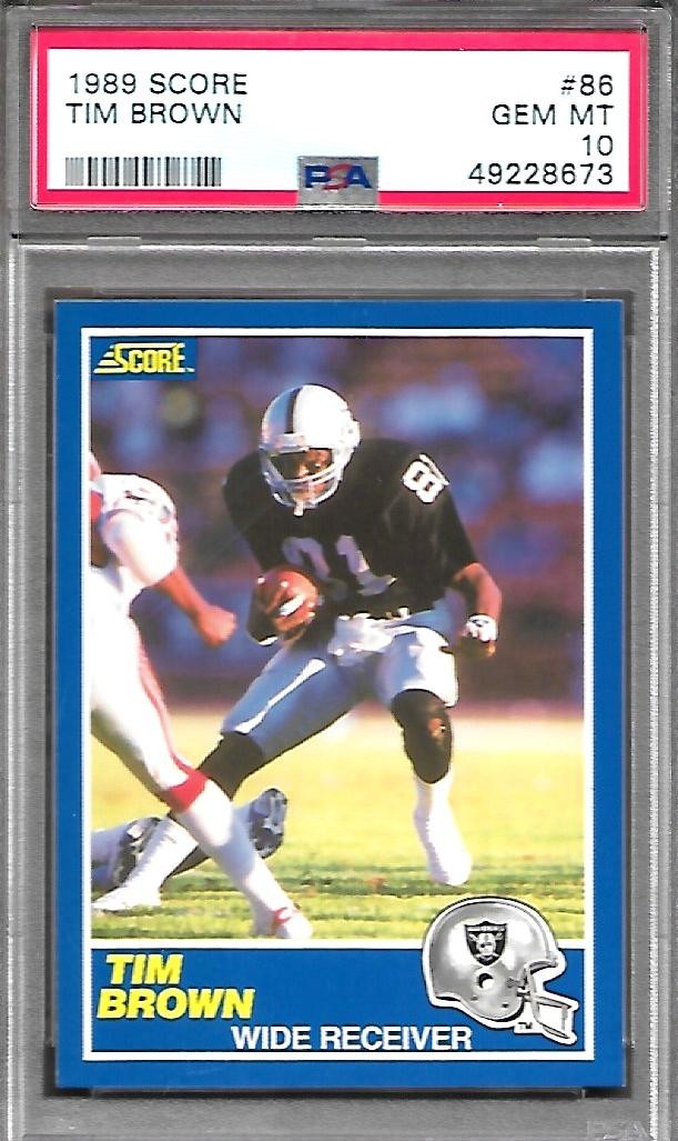 1989 Tim Brown Score R/C # 86 PSA GEM MINT 10 RAIDERS FREE SHIPPING!!!!