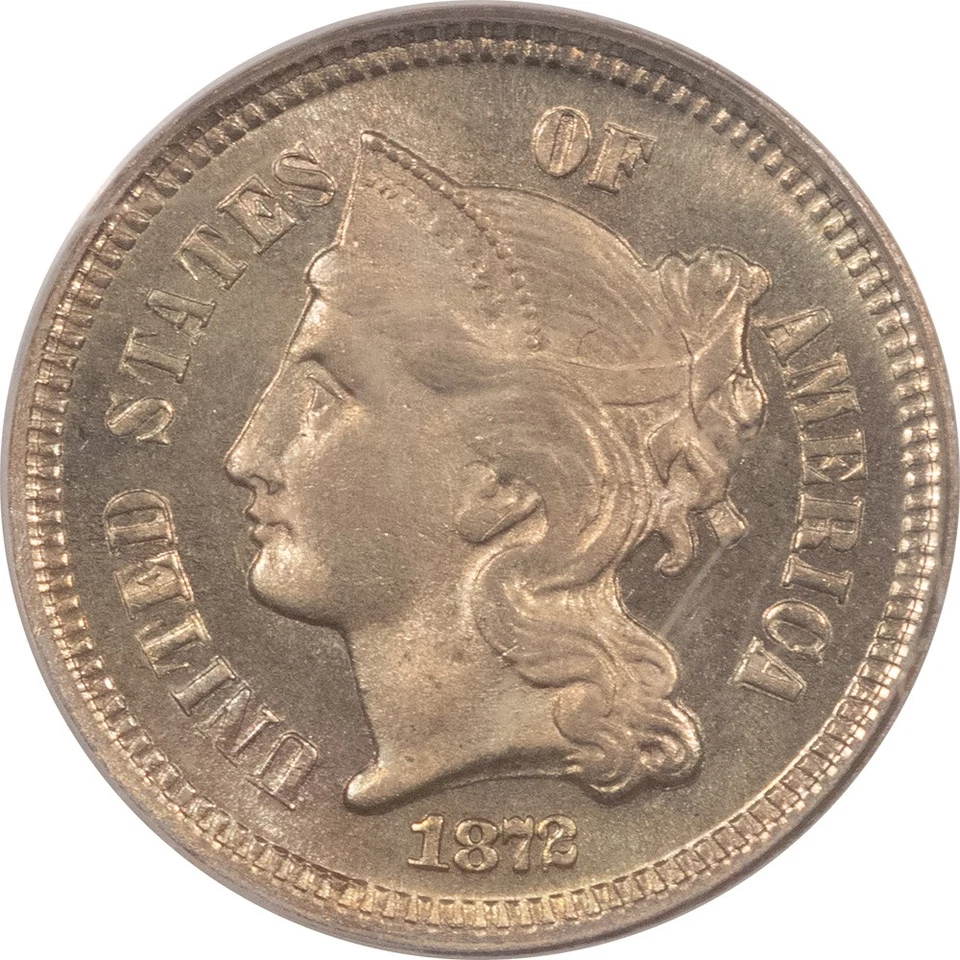 1872 PROOF THREE CENT NICKEL - PCGS PR-65, FRESH ORIGINAL PREMIUM QUALITY GEM! - Image 2 of 3