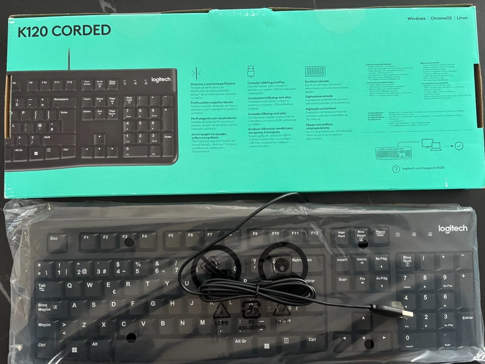 keyboard logitech k120 spanish layout qwerty - Image 2 of 4