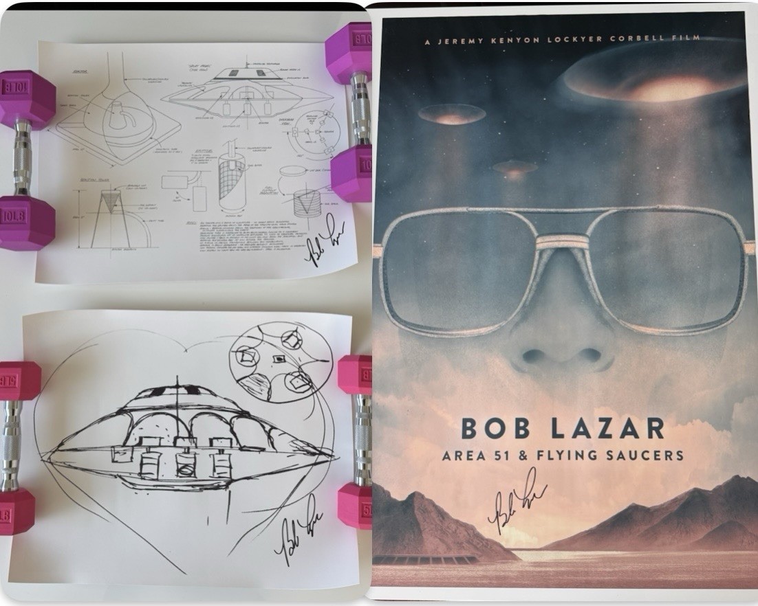 Bob Lazar Signed Autograph Area 51 Movie Poster & Sport Model