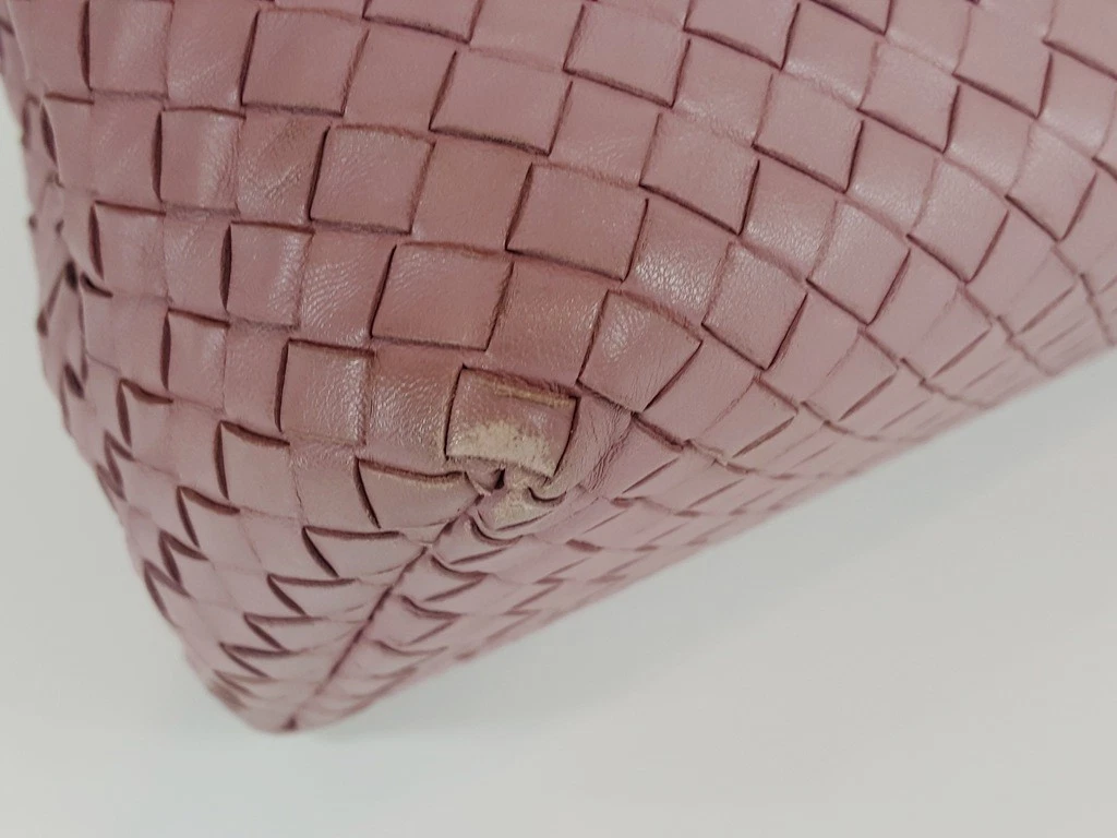 Borsa Bottega Veneta Rosa Nappa Pelle Media Bella Intrecciato