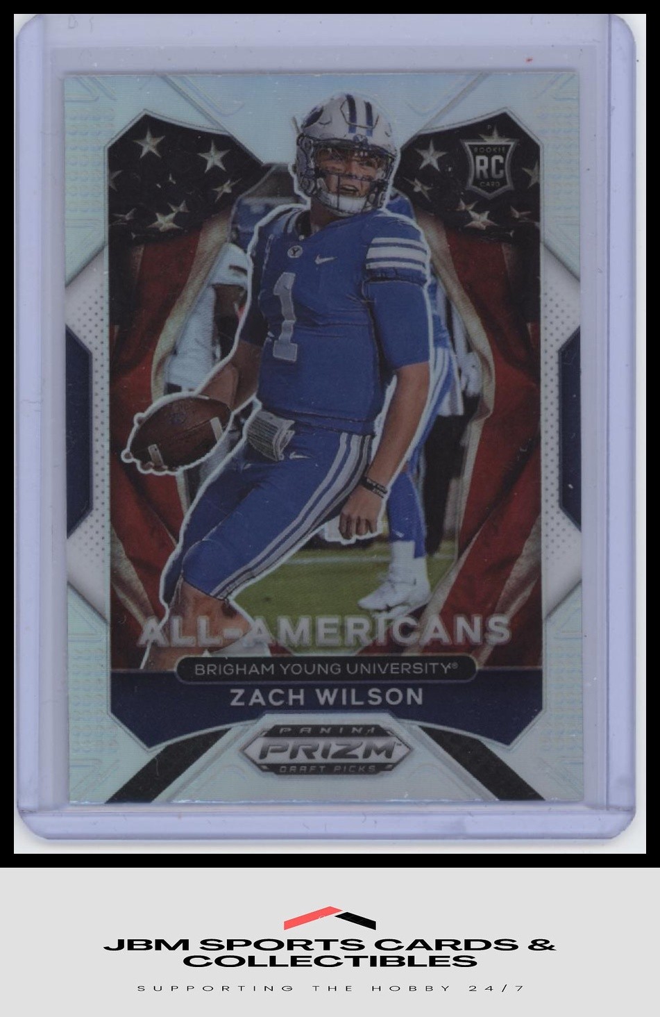2021 Panini Prizm Draft Picks All-American #182 Zach Wilson Prizms Silver RC
