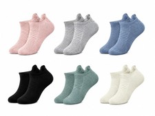 Hombres Mujeres Algodón Calcetines al Tobillo Corte Bajo Entrenador Deportivo Multicolor Paquete de 6