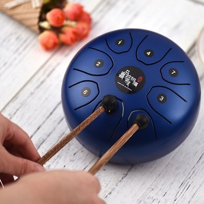 5.5 Inch Mini 8-Tone Steel Tongue Drum C Key Percussion Instrument Handpan ARER