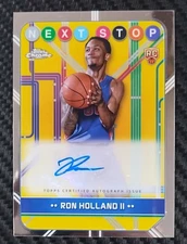 2025 Topps Finest Ron Holland ll Next Stop Base AUTO Rookie PISTONS #NSS-RH