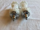 Vintage Fenton Cabbage Rose Milk Glass 4” Salt & Pepper Shakers With Label — photo 4