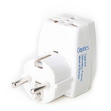 European Schuko Travel Adapter - Type E/F - 3 in 1 GP3-9 