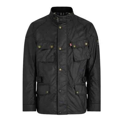 Belstaff Crosby Herren Jacke aus gewachster Baumwolle TechWax 8oz AA - schwarz