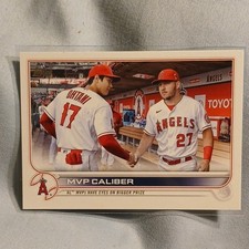 Topps 2022 Update Series US115 MVP Caliber Trout Ohtani Angels MLB