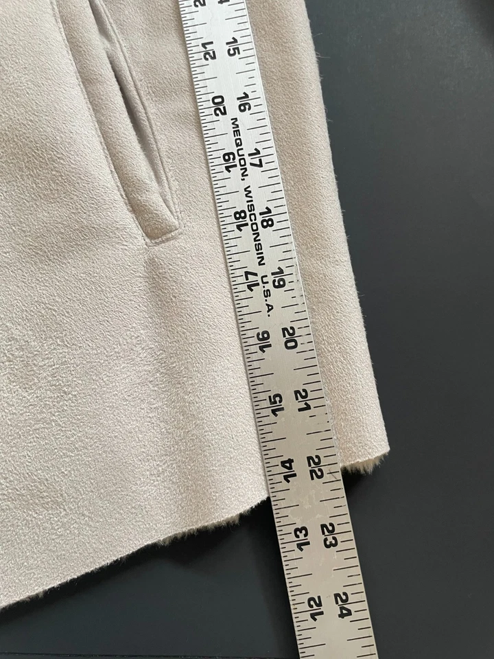 Cardigã feminino Context Lord & Taylor exclusivo branco macio camurça sintética novo com etiquetas pequeno - Imagem 4 de 4