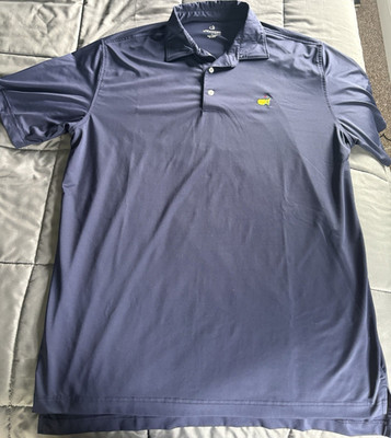 Masters Tech Men's Navy Golf Polo Shirt L Lightweight Polyester Embroidered Logo
