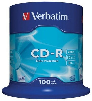Verbatim CD-R 700 MB, CD-Rohlinge 52fach, 100 Stück