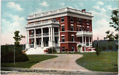 PC FREEMASONRY, MASONIC HOME, MANCHESTER, NH, Vintage Postcard (b56011)