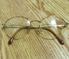 Luxottica Gold Tone LU2209 G505 Eyegasses Frame 50   19 135 Half Rimless Italy