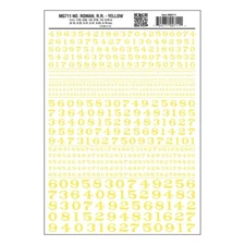 Woodland Scenics Dry Transfer Decals MG711 Numbers Roman R.R. Yellow NEW