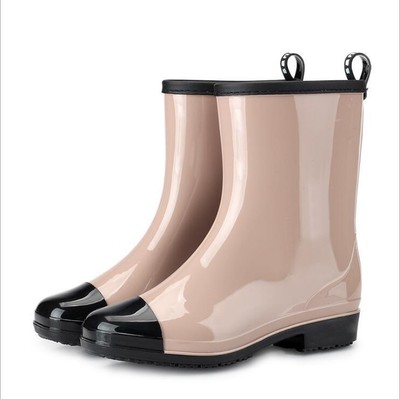 Women Ankle Rain Boots Waterproof PVC Rubber Antiskid Garden Work Outdoor Shoes