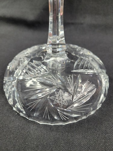 Vintage American Brilliant Cut Crystal Compote Pedestal Candy Dish Pin Wheel - Picture 6 of 12