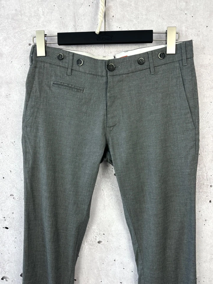 Pantalones Chinos Barena Venezia Gris Lana Hecho en Italia Botones Talla 44 Foto 2 de 4