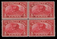 MOMEN: US STAMPS #Q5 PARCEL POST BLOCK MINT OG NH LOT #84528*