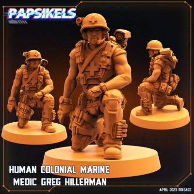 Human Colonial Marine Medic Greg Hillerman Papsikels Miniature AvP Aliens