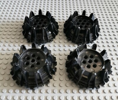 LEGO Hartplastic Rad Reifen schwarz 4x Black Wheel Hard Plastic 64712 P17