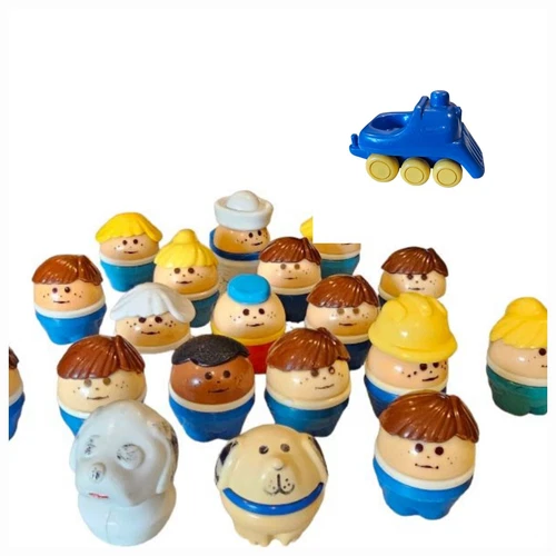 Lot Of 20 Vintage Little Tikes Toddler 1990 Fisher Price Chunky People Car Dog