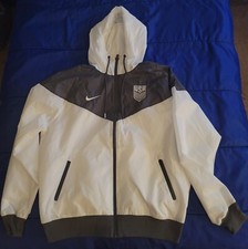 New Nike USMNT US Soccer Mens USA Team Windbreaker Jacket White Size M