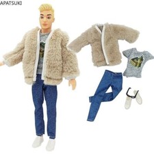 Khaki Faux Fur 1/6 Doll Clothes For Boy Doll Outfits Jacket 1/6 Accessories