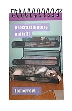 Cat themed Spiral Note Pad - 3.75" x 6" - 75 sheets
