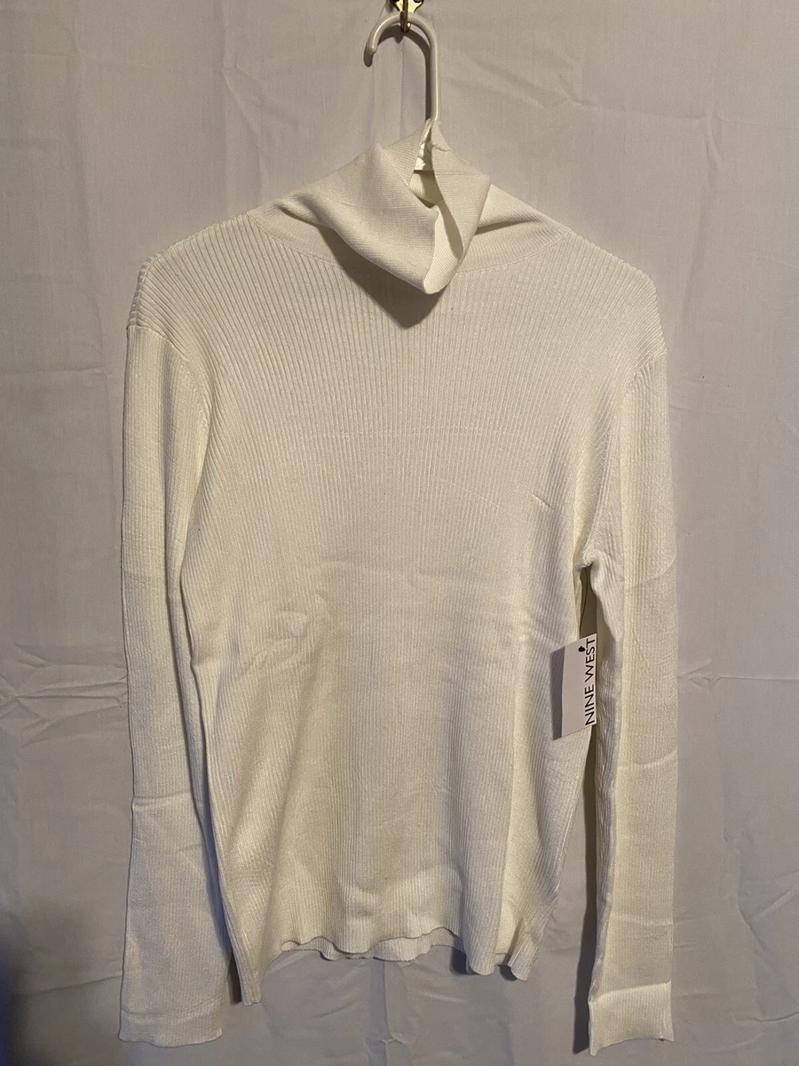 women's nine west rib turtleneck top