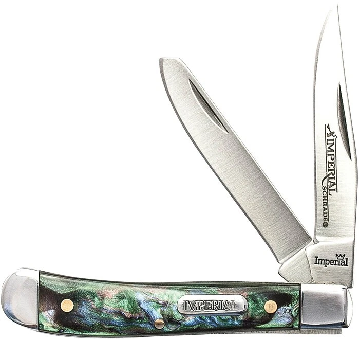 Schrade Imperial Small Trapper Knife 2.75” Abalone Swirl IMP19PRT