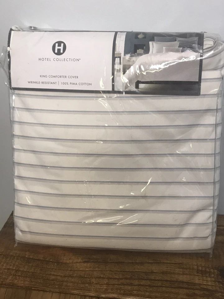 Hotel Collection Current King Duvet Blue Striped Comforter Cover - Image 2 of 4