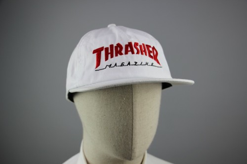 Berretto THRASHER Magazine Ultra Raro Vintage Tela Bianca Regolabile Uomo Taglia Unica - Foto 4 di 12