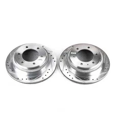 Disc Brake Rotor Set-Rear Drilled, Slotted and Zinc Plated Brake Rotor Pair