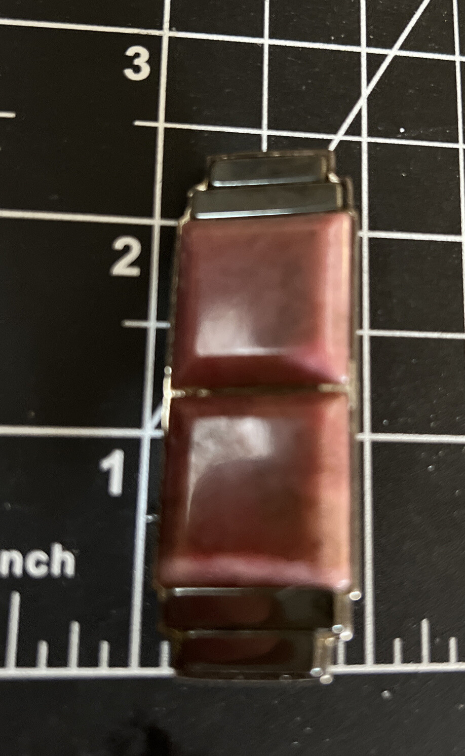 Vintage Sterling Silver Rectangular Hematite Pink… - image 5