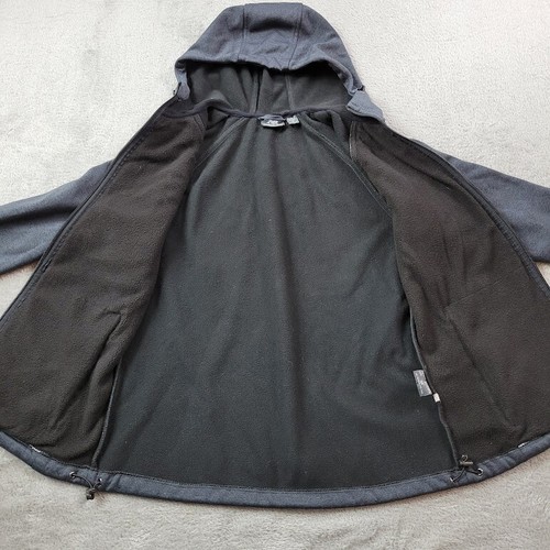 New Balance Jacket Womens Medium Quilted Fleece Black Hooded Zip Side Pockets - Picture 10 of 18