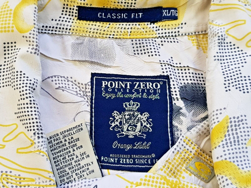 POINT ZERO Mens Grey & Yellow S/S HAWAIIAN SHIRT Ultrasoft - XL (2XL) - 54" -£79 - Picture 3 of 13