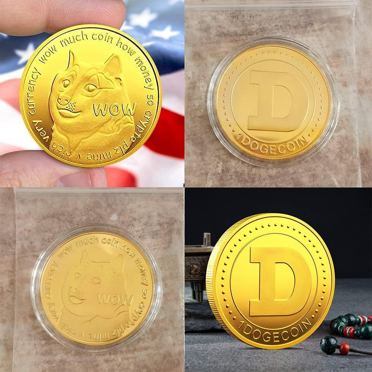 6 Pcs Dogecoin Coins Commemorative Physical Crypto Gold ...