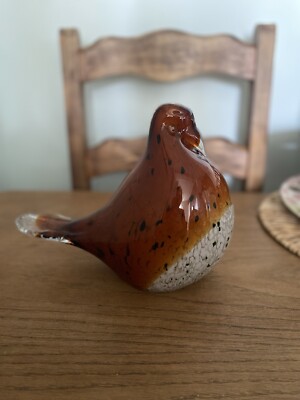 Franco Moretti Stil Glasfigur Vogel Taube Figur schwer groß Briefbeschwerer MCM