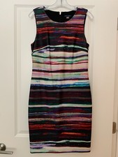 Tommy Hilfiger Sheath Dress Black with Multicolor Amazing Fit Work to Cocktails 