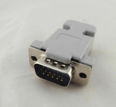 1x DB15 VGA Male Plug 15Pin 3 Rows D-Sub Connector Plastic Hood Cover Backshell