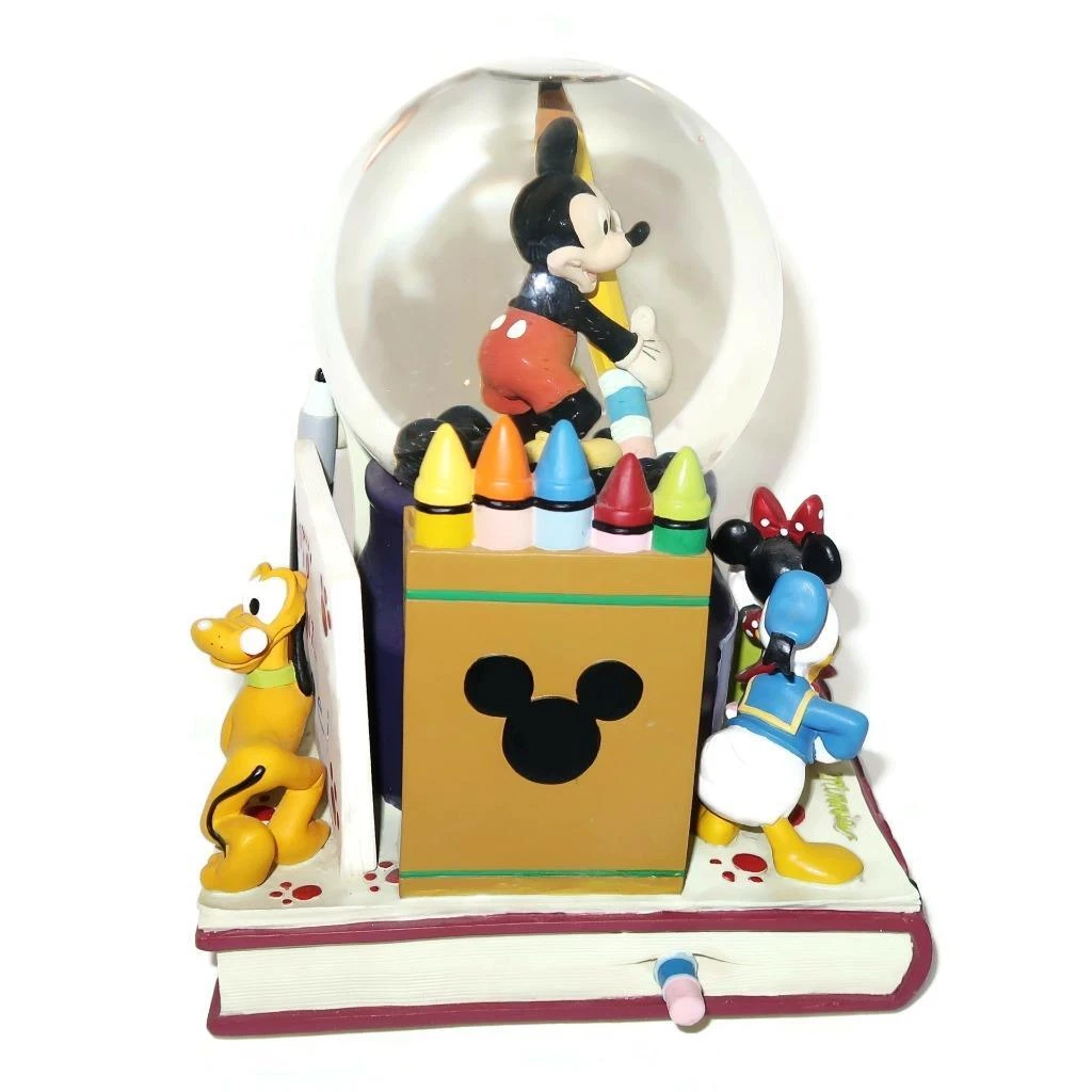 Disney Mickey Mouse Club Song Sketches Musical Snow Globe, 8 1/2