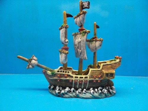 SAILING WAR SHIP EB072 AQUARIUM RESIN FISH TANK DECOR HAND PAINTED BEAUTIFUL !! - Picture 4 of 6